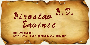 Miroslav Davinić vizit kartica